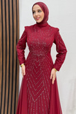 Velya Şifon Abiye Bordo