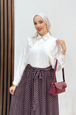 Zena Desenli Etek Mürdüm