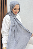 Zincir Model Şal Koyu Gri