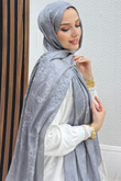 Zincir Model Şal Koyu Gri