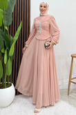 Zuzan Şifon Abiye Soft Pembe