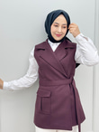 0122-Tasarım Yelek-Mürdüm