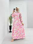0127-Çiçek Elbise-Pembe