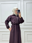 0134-Ceketli Spor Elbise-Mürdüm