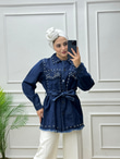 0180-Denim Ceket-Koyu Mavi