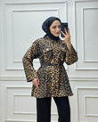 0282-Leopar Ceket-Kahverengi