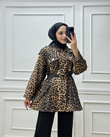 0282-Leopar Ceket-Kahverengi