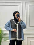 0440-Peluş Detaylı Denim-Antrasit