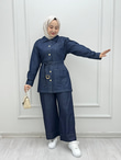 0444-Tencel Denim Takım-Koyu Mavi