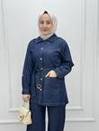 0444-Tencel Denim Takım-Koyu Mavi