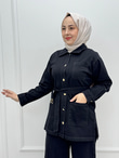0444-Tencel Denim Takım-Siyah
