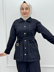 0444-Tencel Denim Takım-Siyah