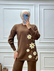 0491-Lilyum Triko Takım-Kahverengi