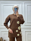 0491-Lilyum Triko Takım-Kahverengi