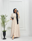 0513-Elegant Elbise-Krem