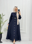 0513-Elegant Elbise-Lacivert