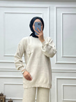 0598-Ayça Triko Takım-Ekru