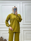 0598-Ayça Triko Takım-Yağ Yeşili