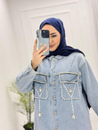 0647-Denim Ceket-Açık Mavi