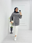0647-Denim Ceket-Gri