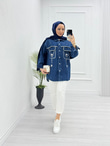0647-Denim Ceket-Koyu Mavi