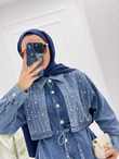 0654-Denim Ceket-Koyu Mavi