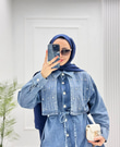 0654-Denim Ceket-Koyu Mavi