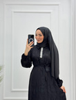 0658-Elegant Elbise-Siyah