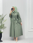 0707-Gömlek Elbise-Mint Yeşili