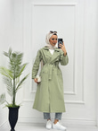 0878-Paraşüt Trençkot-Mint Yeşili