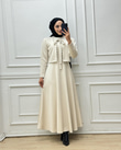 0886-İncili Elbise-Krem