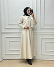 0886-İncili Elbise-Krem