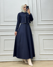 0886-İncili Elbise-Lacivert