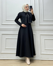 0886-İncili Elbise-Siyah