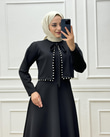 0886-İncili Elbise-Siyah