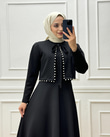 0886-İncili Elbise-Siyah
