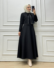0886-İncili Elbise-Siyah