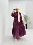 0932-Eftelya Elbise-Bordo