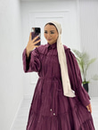 0932-Eftelya Elbise-Bordo