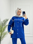 0954-Denim Takım-Saks Mavisi