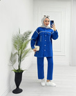 0954-Denim Takım-Saks Mavisi