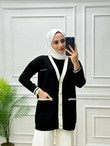 0974-Merserize Hırka-Siyah