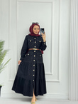 0983-Yazlık Denim Elbise-Siyah