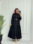0983-Yazlık Denim Elbise-Siyah