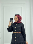 0983-Yazlık Denim Elbise-Siyah