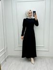0997-Fiyonklu Elbise-Siyah