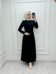 0997-Fiyonklu Elbise-Siyah