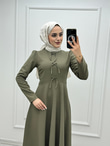 0997-Fiyonklu Elbise-Yeşil