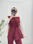 1032-Tencel Takım-Bordo