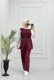 1032-Tencel Takım-Bordo